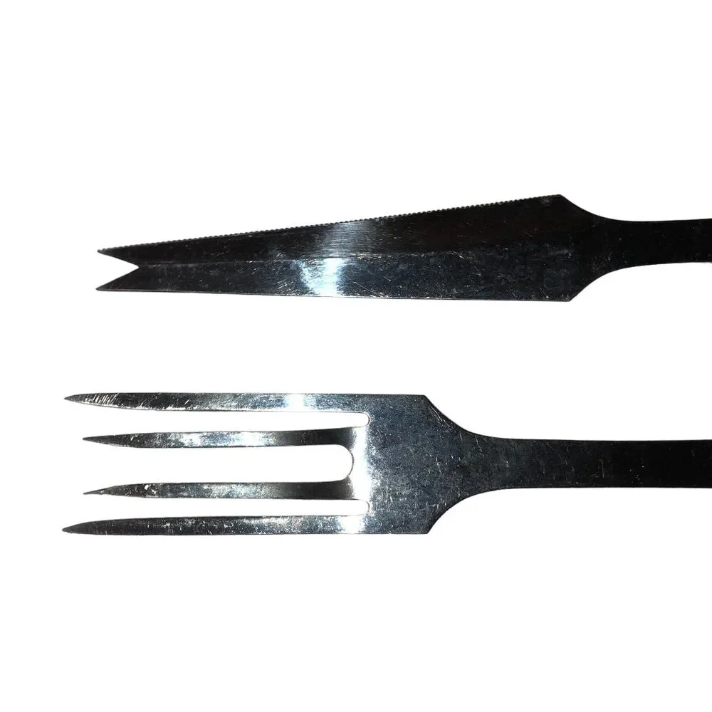 Vintage Utensil Serving Set Used 2 Piece Meat Carving